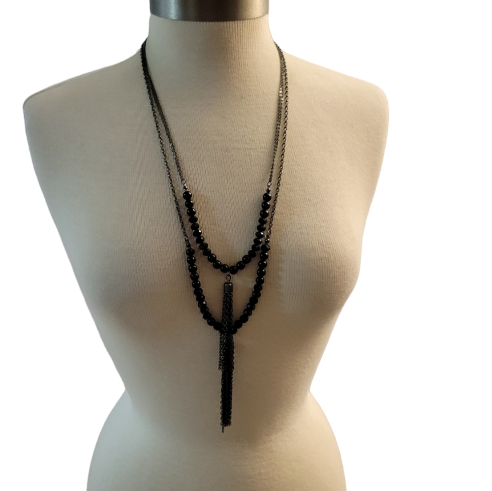 Erica Lyons Tassel Beaded Necklace